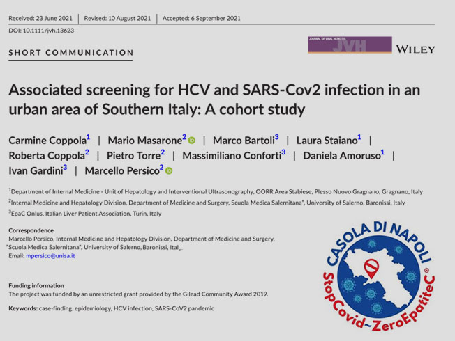 In Italy, since the first months of 2020, the COVID-19 pandemic has led the government to set a series of strict rules limiting all the non-essential clinical activities.1 These measures reduced the resources for managing potentially curable diseases such as HCV infection.